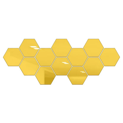 12Pcs Hexagonal Acrylic Mirror Wall Sticker