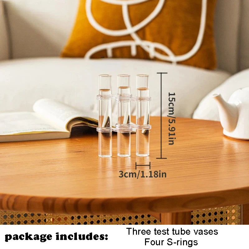 Hinged Vase Aquatic Plant Vase Hinged Flower Vase Clear Glass Test Tube Hanging Flower Holder for Home Decor