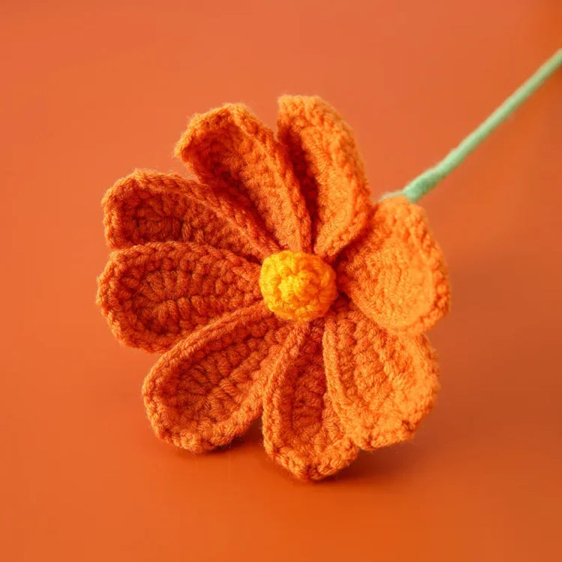 Finished Knitted Flower Creative Crochet Galsang Flowers Bouquet Cute Woven Flower Friends Mothers Day Gift Home Decor