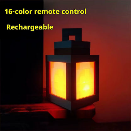 Luminous Lantern Nightlight Rechargeable Game Pixel Light Surrounding Children'S Bedroom Atmosphere Light Home Decor Ornament