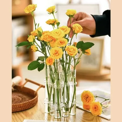 Hinged Vase Aquatic Plant Vase Hinged Flower Vase Clear Glass Test Tube Hanging Flower Holder for Home Decor