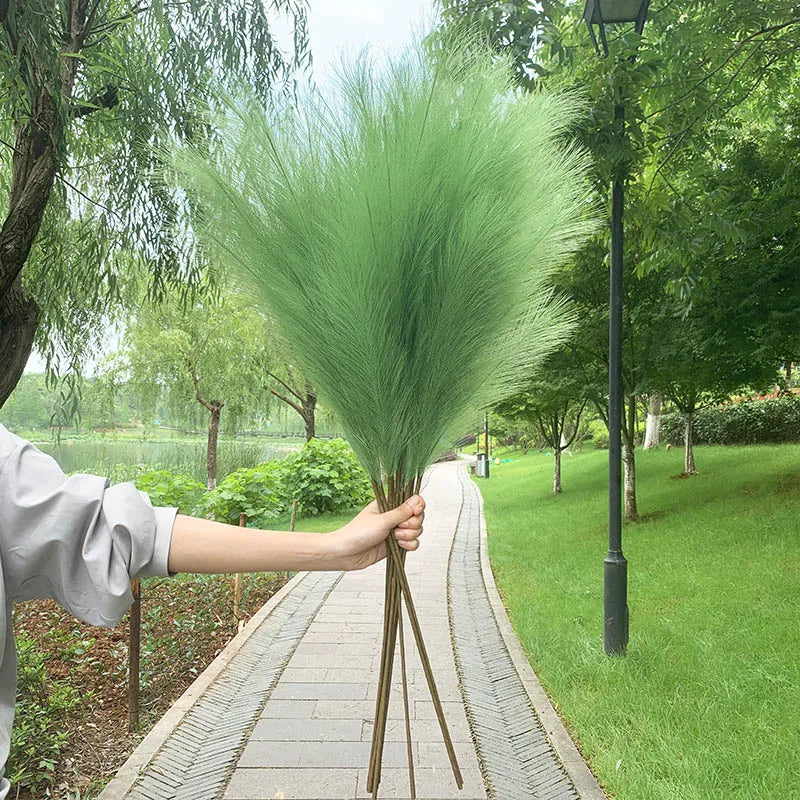 100-120Cm Big Silk Pampas Grass Flowers Pantas Artificiales Para Decoracion Simulation Plants for Home Decor Wedding Decoration