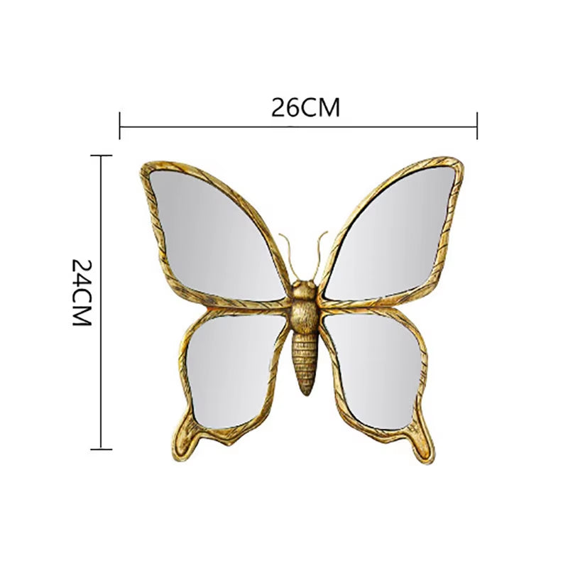 Retro Resin Insect Wing Butterfly Dragonfly Pendant Mirror Wall Hanging Ornament