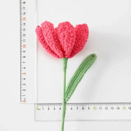 Finished Knitted Flower Creative Crochet Galsang Flowers Bouquet Cute Woven Flower Friends Mothers Day Gift Home Decor