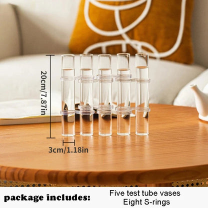 Hinged Vase Aquatic Plant Vase Hinged Flower Vase Clear Glass Test Tube Hanging Flower Holder for Home Decor