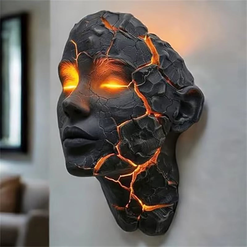 Cracked Soul Wall Lights Shattered Soul Wall Lamps Creative Figurine Luminous Resin Ornaments Sculpture Home Decor