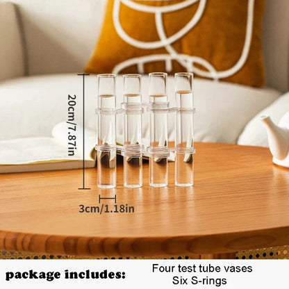 Hinged Vase Aquatic Plant Vase Hinged Flower Vase Clear Glass Test Tube Hanging Flower Holder for Home Decor