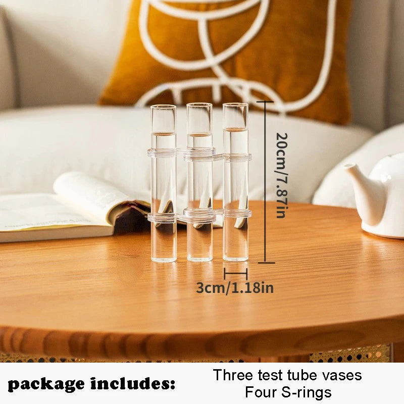 Hinged Vase Aquatic Plant Vase Hinged Flower Vase Clear Glass Test Tube Hanging Flower Holder for Home Decor