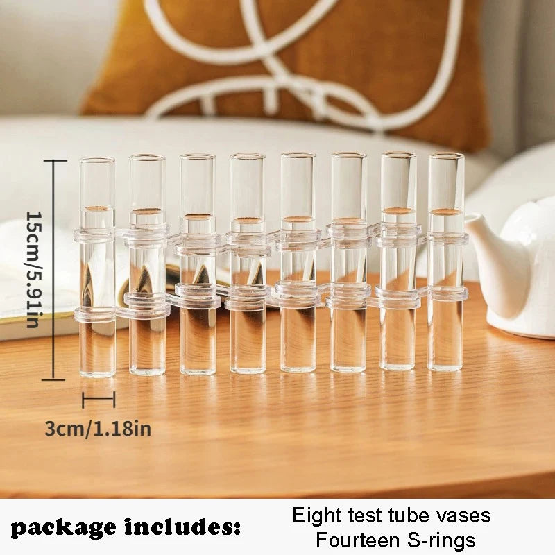 Hinged Vase Aquatic Plant Vase Hinged Flower Vase Clear Glass Test Tube Hanging Flower Holder for Home Decor