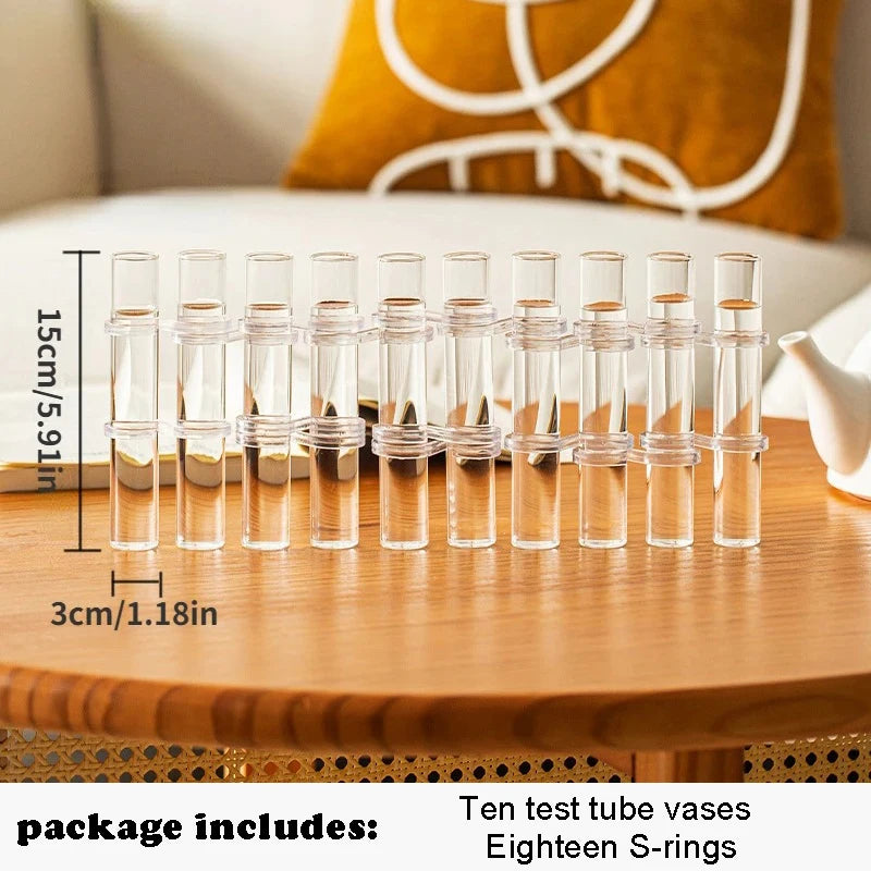 Hinged Vase Aquatic Plant Vase Hinged Flower Vase Clear Glass Test Tube Hanging Flower Holder for Home Decor