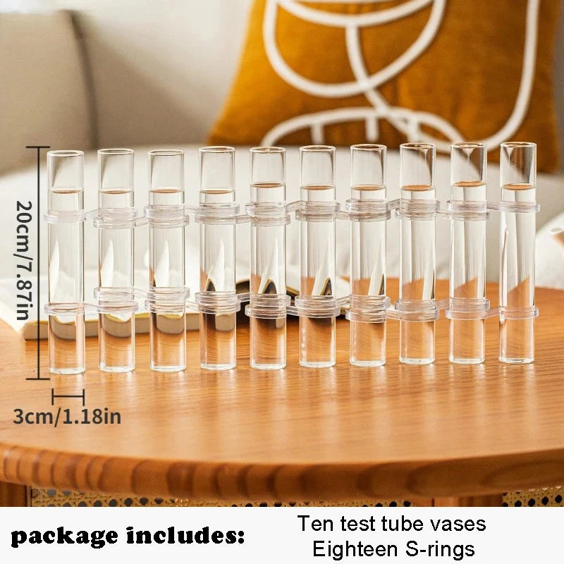 Hinged Vase Aquatic Plant Vase Hinged Flower Vase Clear Glass Test Tube Hanging Flower Holder for Home Decor