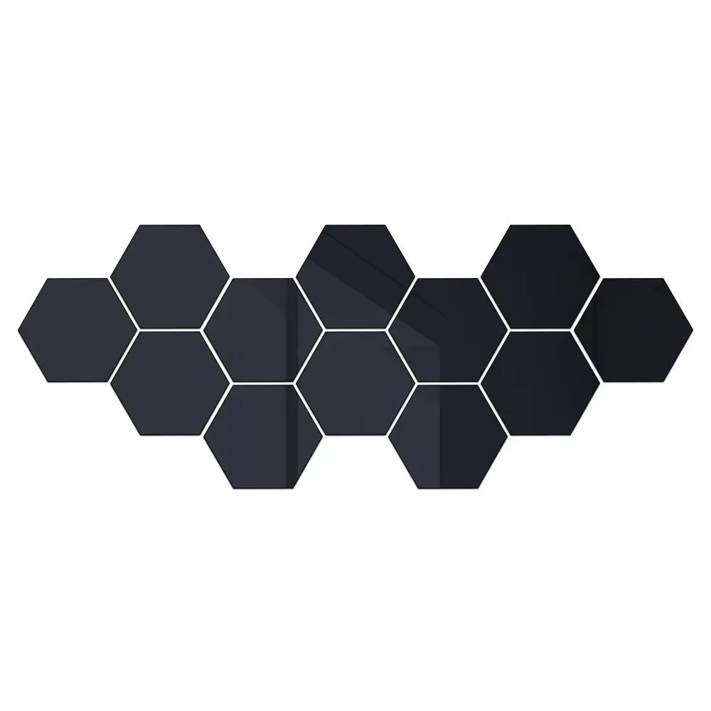 12Pcs Hexagonal Acrylic Mirror Wall Sticker