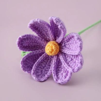 Finished Knitted Flower Creative Crochet Galsang Flowers Bouquet Cute Woven Flower Friends Mothers Day Gift Home Decor