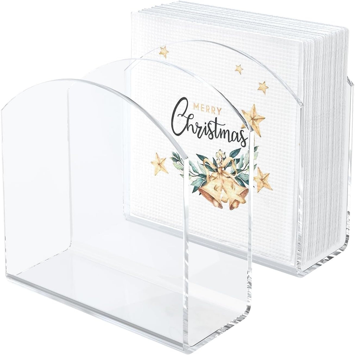 2 Pack Clear Napkin Holder for Table, Acrylic Napkins Holder