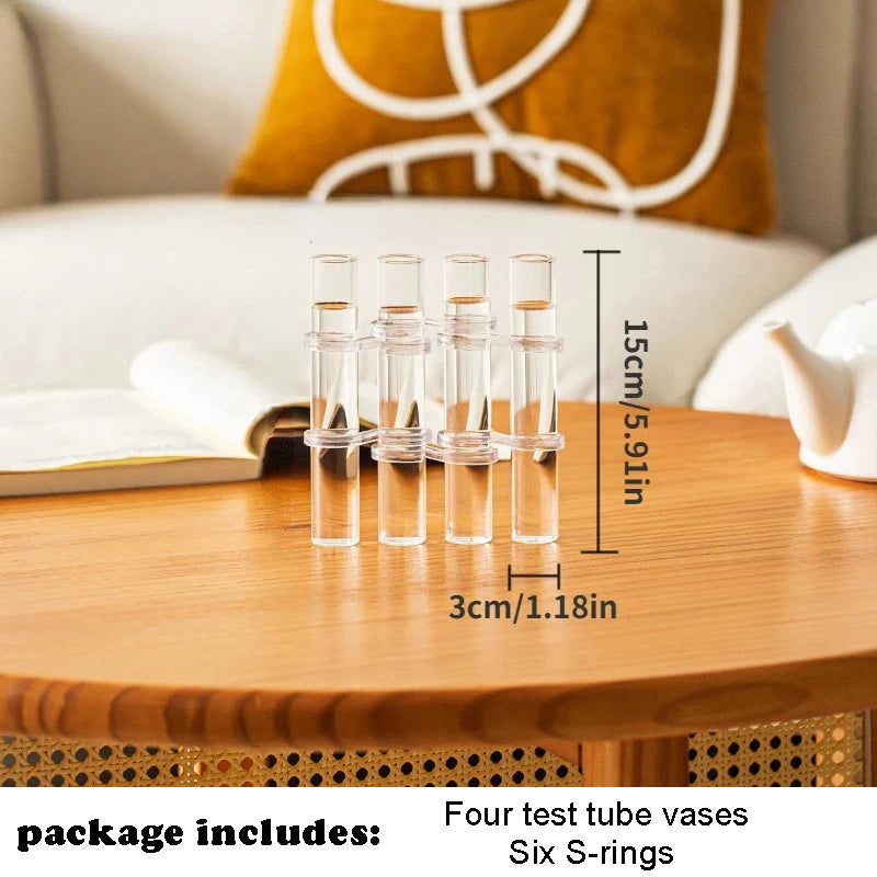 Hinged Vase Aquatic Plant Vase Hinged Flower Vase Clear Glass Test Tube Hanging Flower Holder for Home Decor