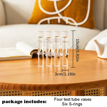 Hinged Vase Aquatic Plant Vase Hinged Flower Vase Clear Glass Test Tube Hanging Flower Holder for Home Decor