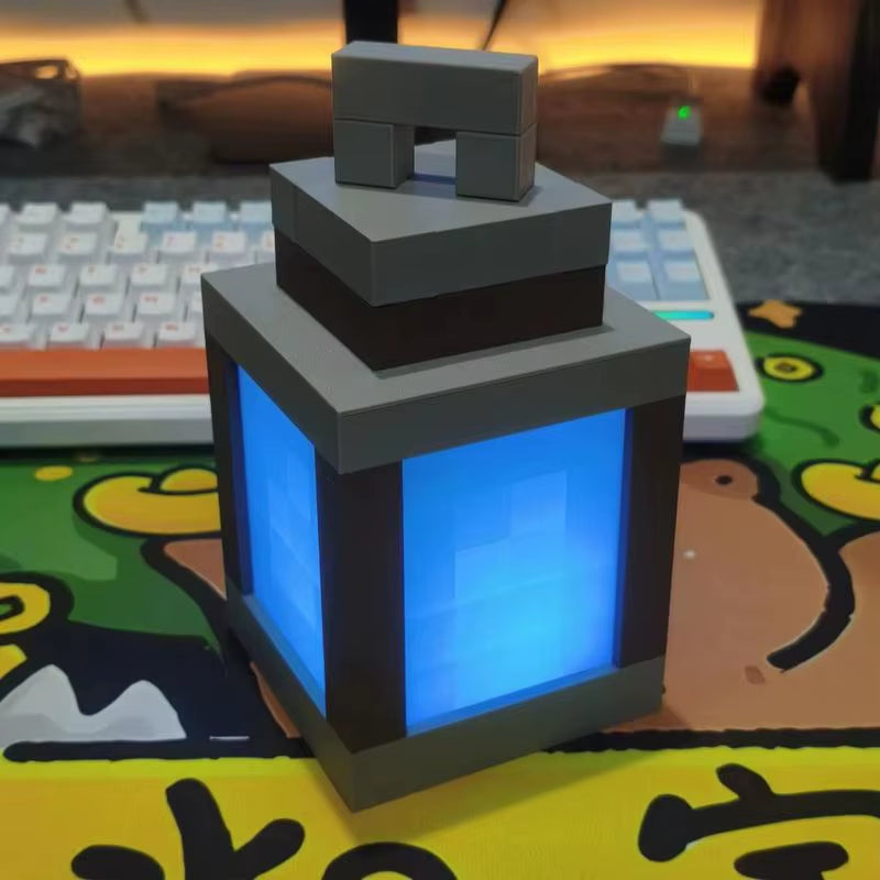 Luminous Lantern Nightlight Rechargeable Game Pixel Light Surrounding Children'S Bedroom Atmosphere Light Home Decor Ornament