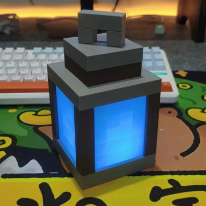 Luminous Lantern Nightlight Rechargeable Game Pixel Light Surrounding Children'S Bedroom Atmosphere Light Home Decor Ornament