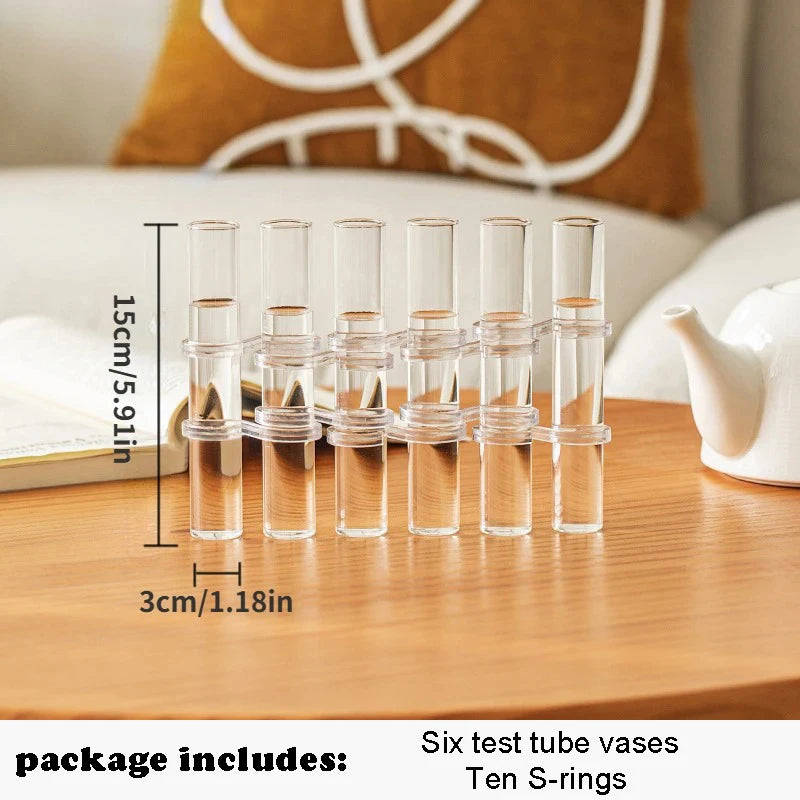 Hinged Vase Aquatic Plant Vase Hinged Flower Vase Clear Glass Test Tube Hanging Flower Holder for Home Decor