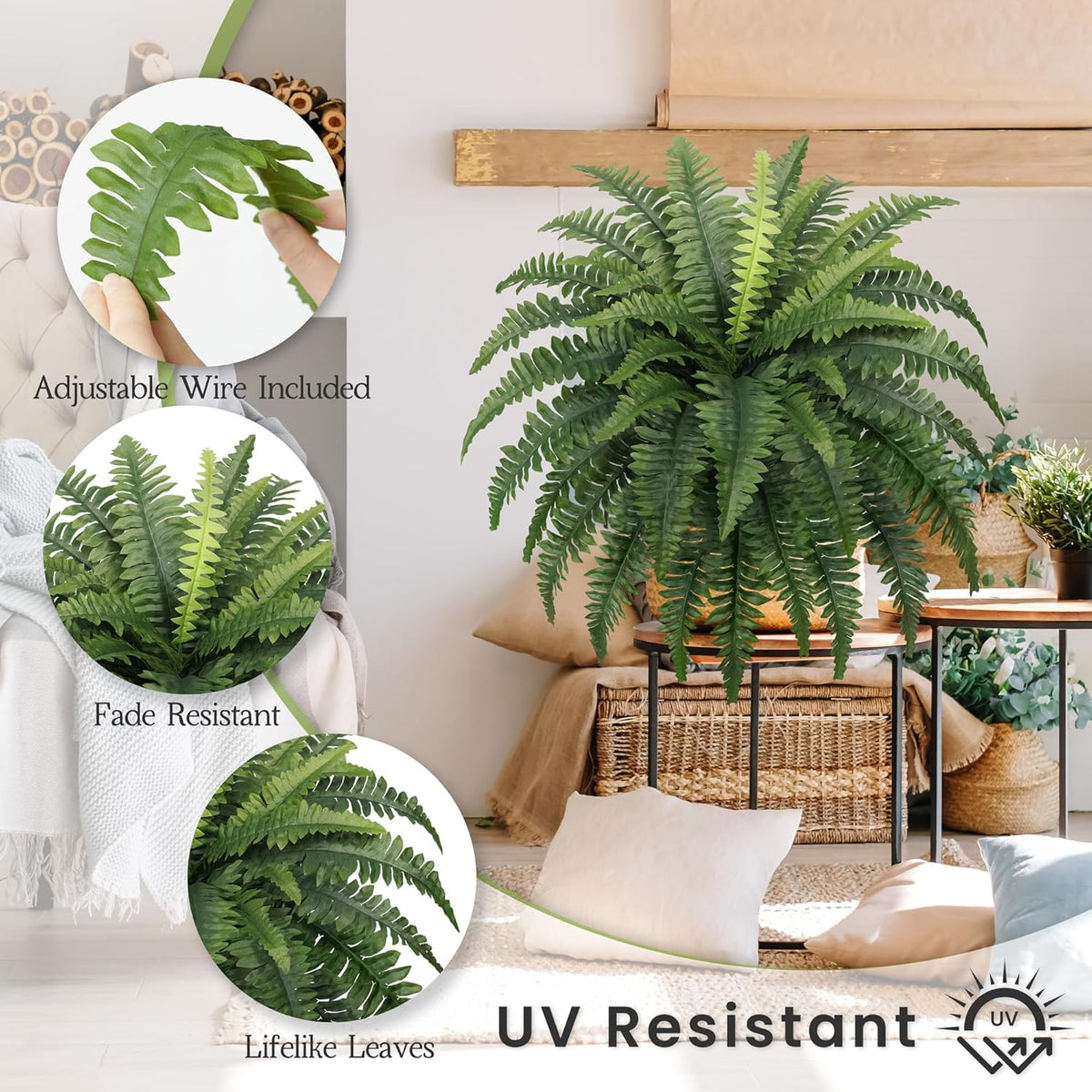 Ferns Artificial Bush Plants