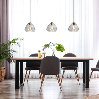 Gold Pendant Light Fixtures, 9.8" Modern Pendant Lights Kitchen Island with Smoke Gray Glass Gold Hanging Pendant Lighting for Dining Room Hallway Entryway Bedroom