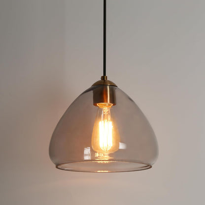 Gold Pendant Light Fixtures, 9.8" Modern Pendant Lights Kitchen Island with Smoke Gray Glass Gold Hanging Pendant Lighting for Dining Room Hallway Entryway Bedroom