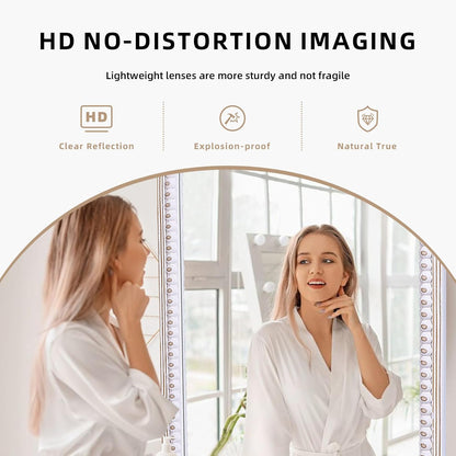 36X24 Inch Arched Mirror for Wall Decor, Wooden Arched Bathroom Mirrors