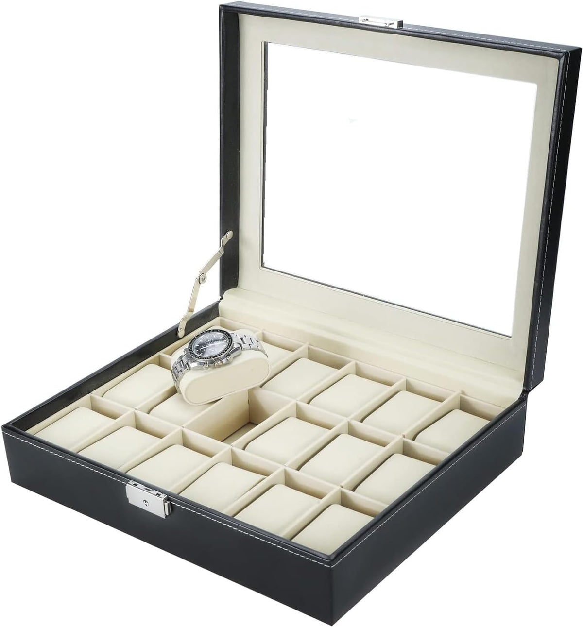 18 Slots Watch Boxes,Watch Display Case for Men Women