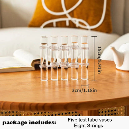 Hinged Vase Aquatic Plant Vase Hinged Flower Vase Clear Glass Test Tube Hanging Flower Holder for Home Decor