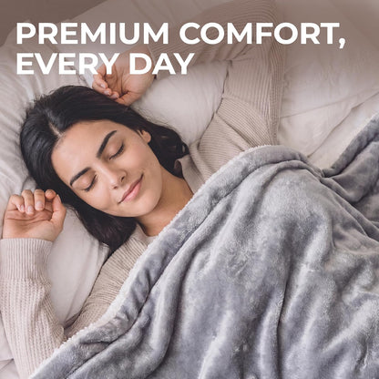 Machine Washable Heated Throw Blanket 50"X60", 8Ft Cord, 6 Levels, Electric