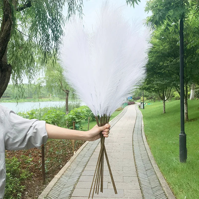 100-120Cm Big Silk Pampas Grass Flowers Pantas Artificiales Para Decoracion Simulation Plants for Home Decor Wedding Decoration