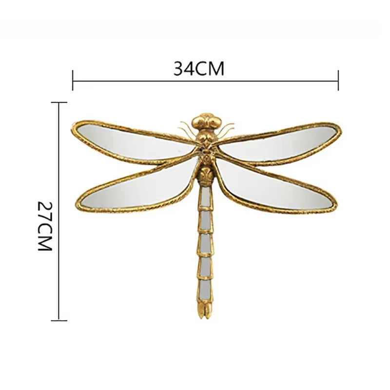 Retro Resin Insect Wing Butterfly Dragonfly Pendant Mirror Wall Hanging Ornament
