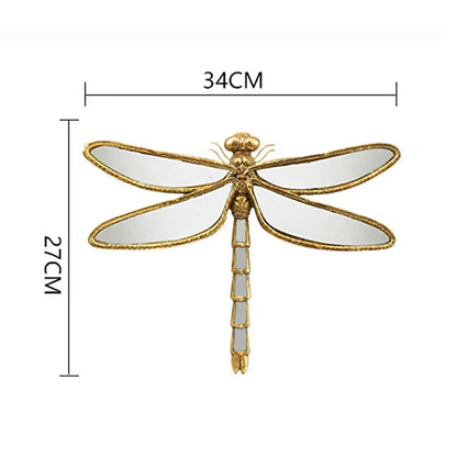 Retro Resin Insect Wing Butterfly Dragonfly Pendant Mirror Wall Hanging Ornament