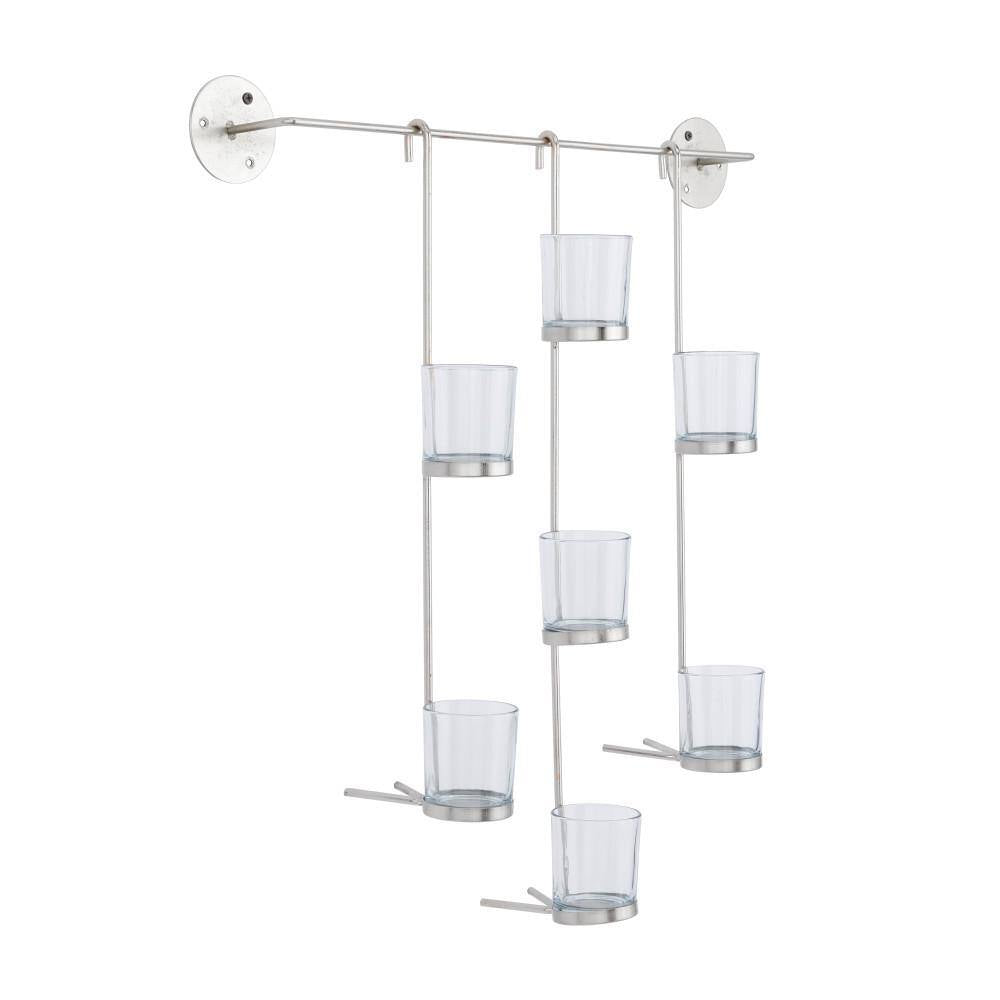 Silver Metal 7 Candle Wall Sconce