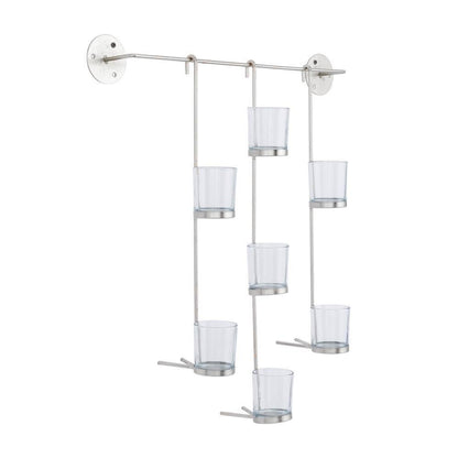 Silver Metal 7 Candle Wall Sconce