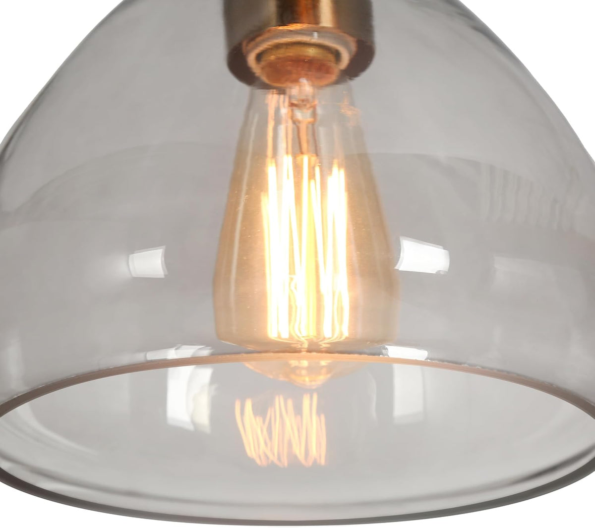 Gold Pendant Light Fixtures, 9.8" Modern Pendant Lights Kitchen Island with Smoke Gray Glass Gold Hanging Pendant Lighting for Dining Room Hallway Entryway Bedroom