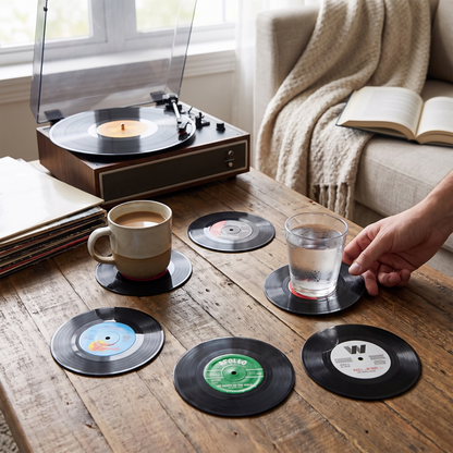 Vinyl Record Coasters