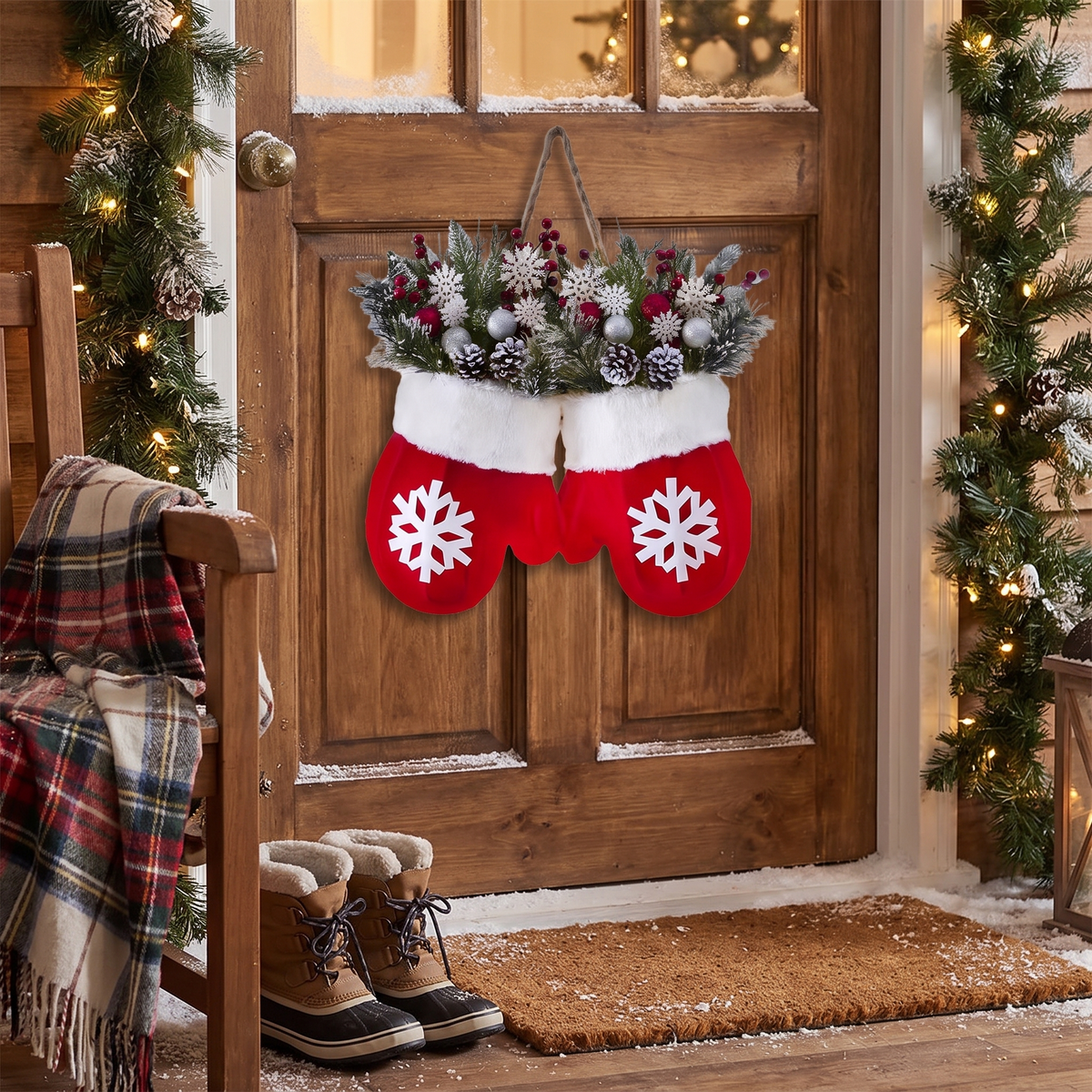 Christmas Glove Garland Wreath Door Decor