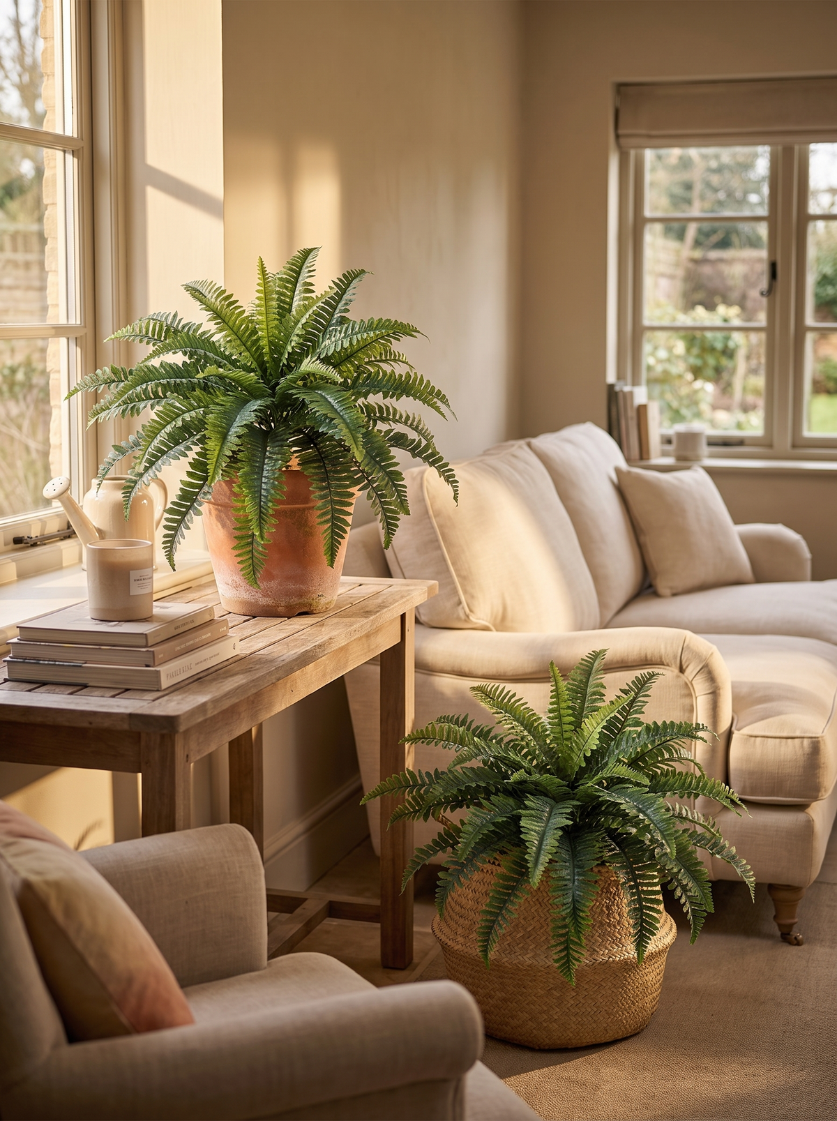Artificial Boston Fern Bush Plants 1