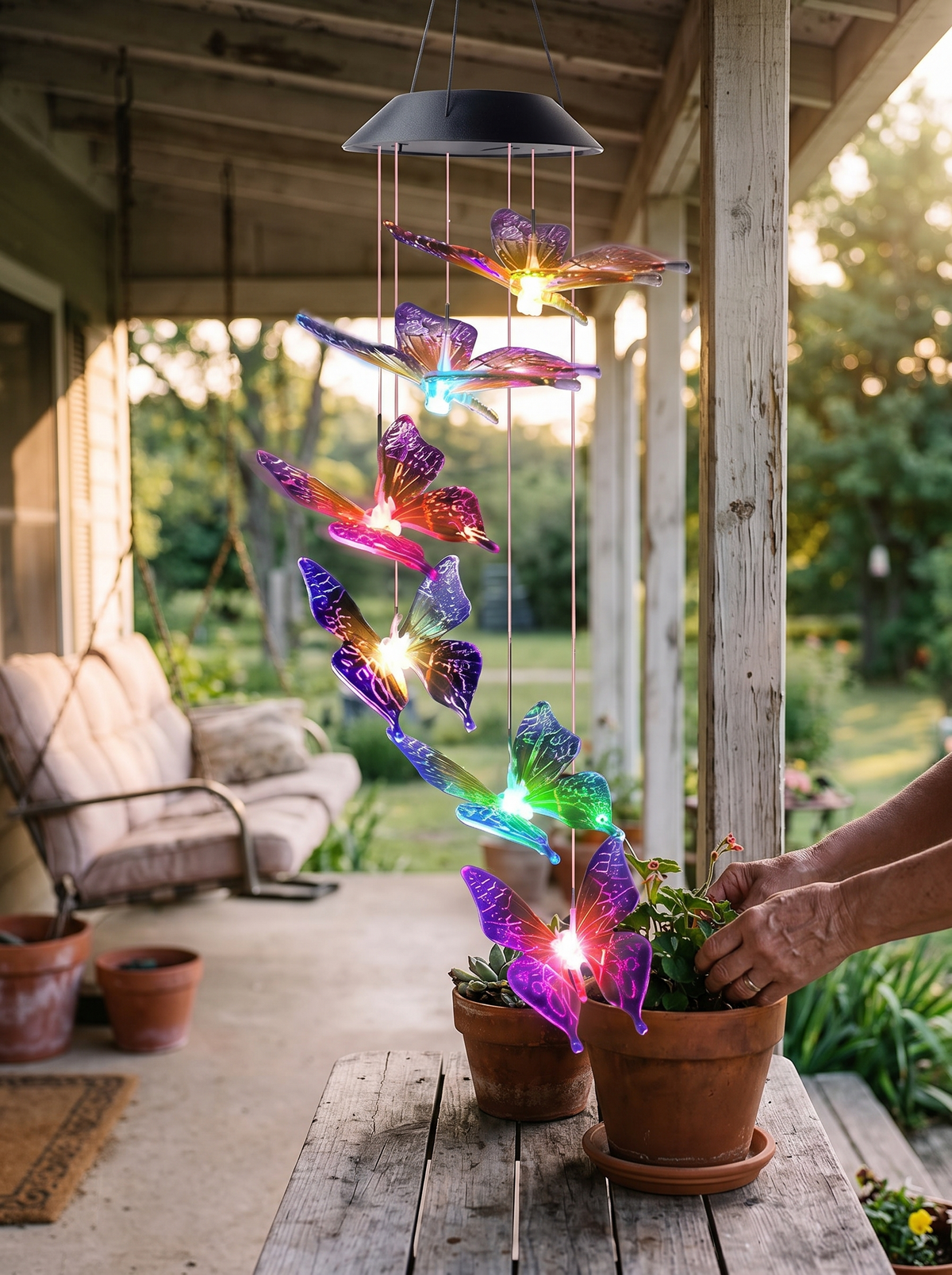 Solar LED Butterfly Wind Chime Light 2