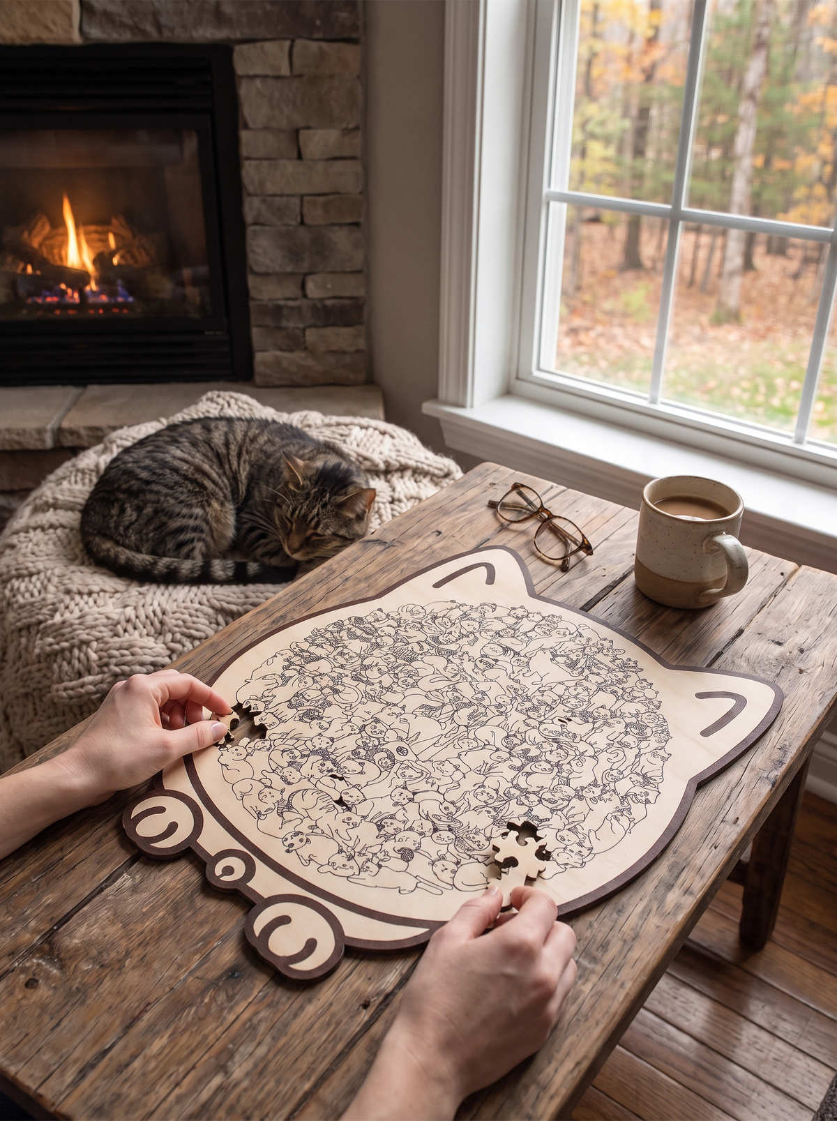 Wooden Cat Jigsaw Puzzle 3