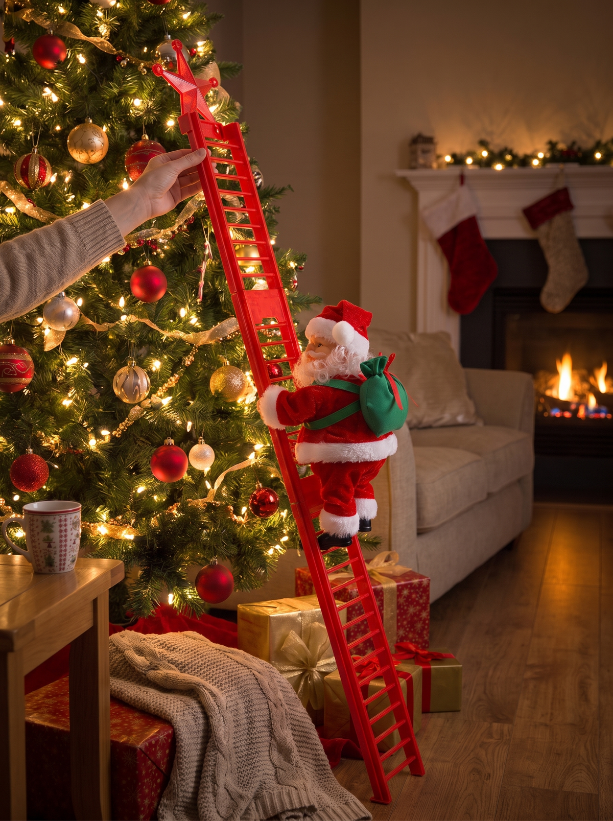 Musical Climbing Santa Christmas Ornament 1