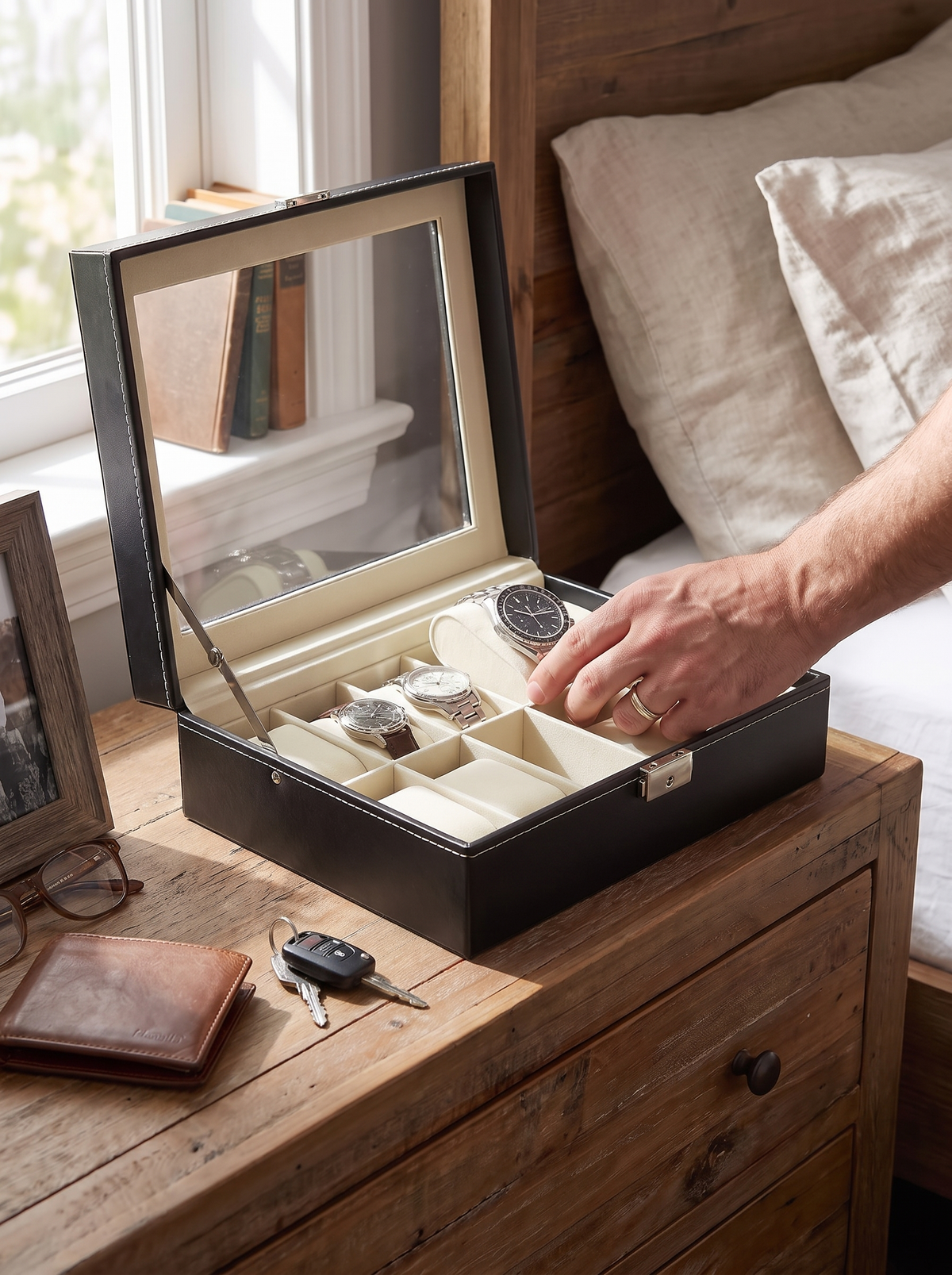 watchcase-iwt1 18-Slot Watch Display Case whole collection at a glance