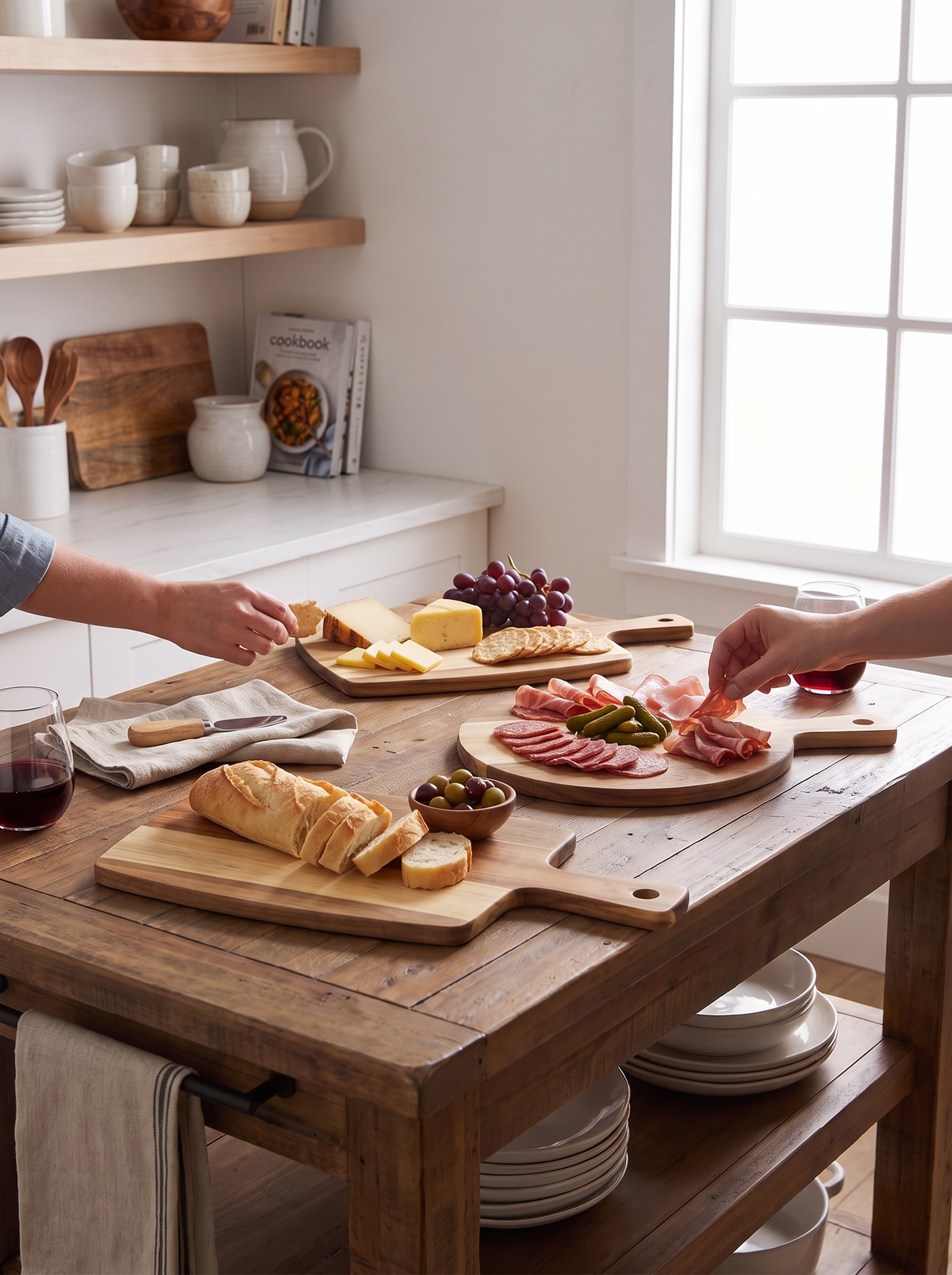 acacia-iwt3 3-Piece Acacia Cutting Board Set serving piece