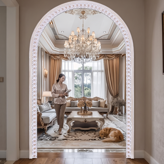 36X24 Inch Arched Mirror for Wall Decor, Wooden Arched Bathroom Mirrors