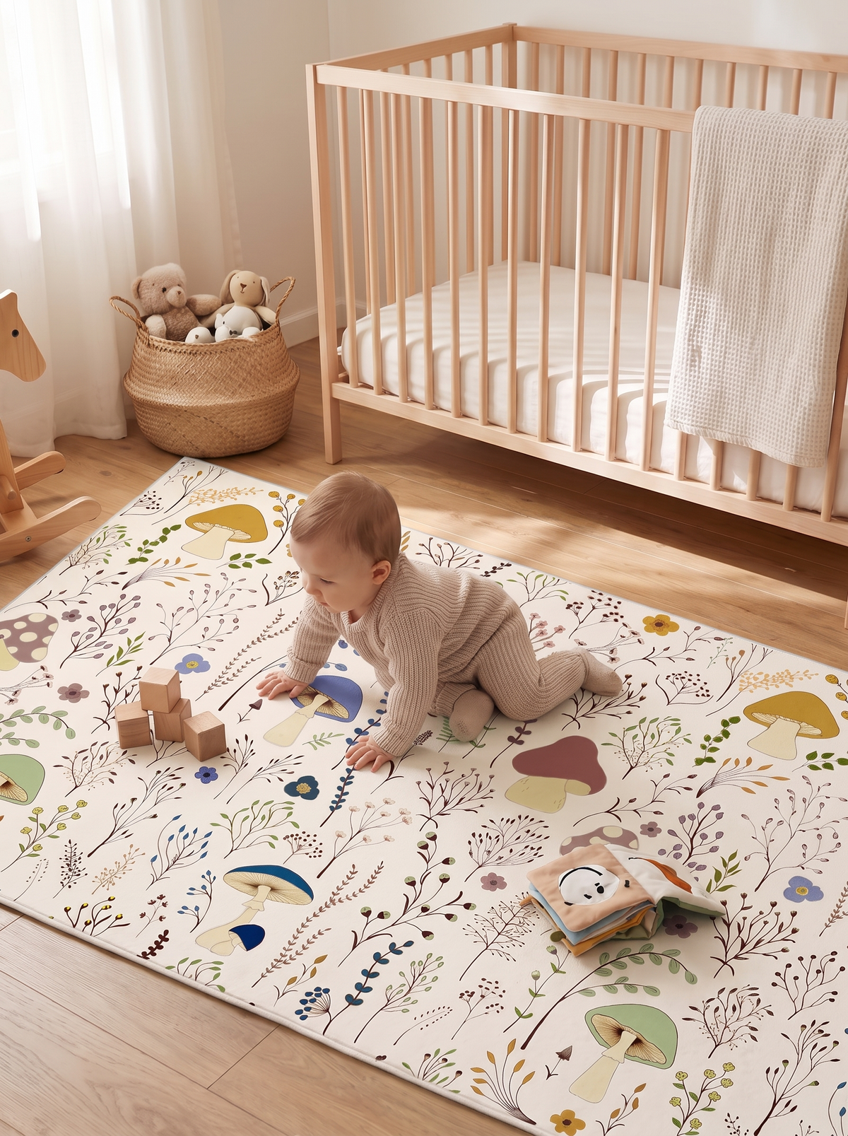 Washable Mushroom Area Rug 4x6 machine washable rug